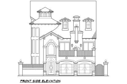 European House Plan #5445-00304 Elevation Photo