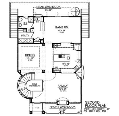 Second floor for House Plan #5445-00304