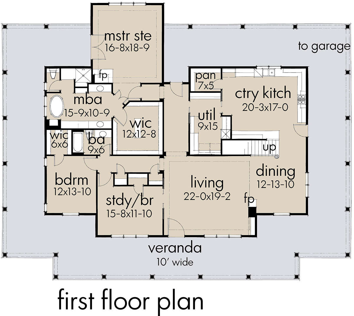 Country Plan 2,748 Square Feet, 34 Bedrooms, 2 Bathrooms