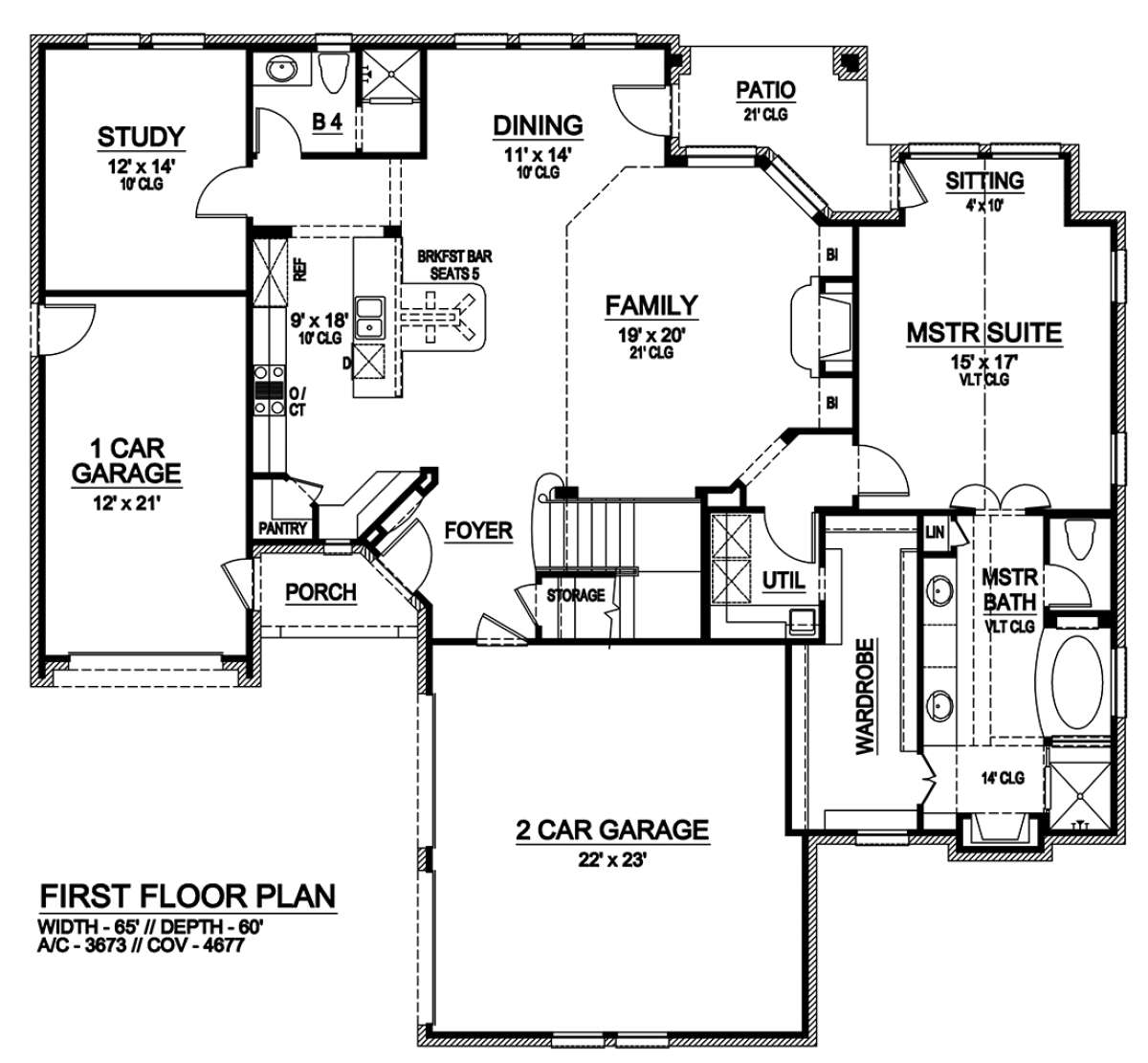 First floor for House Plan #5445-00306
