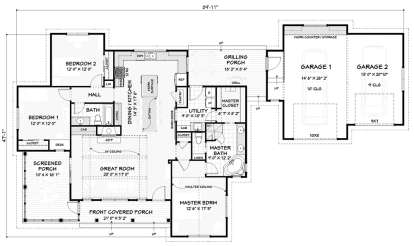 First floor for House Plan #3125-00025