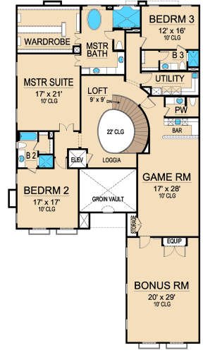 Second floor for House Plan #5445-00308