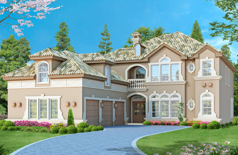 Mediterranean House Plan #5445-00309 Elevation Photo