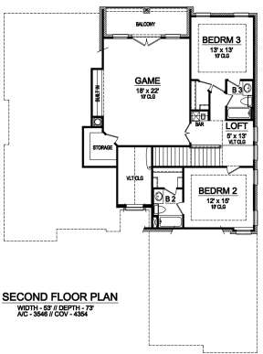 Second floor for House Plan #5445-00310