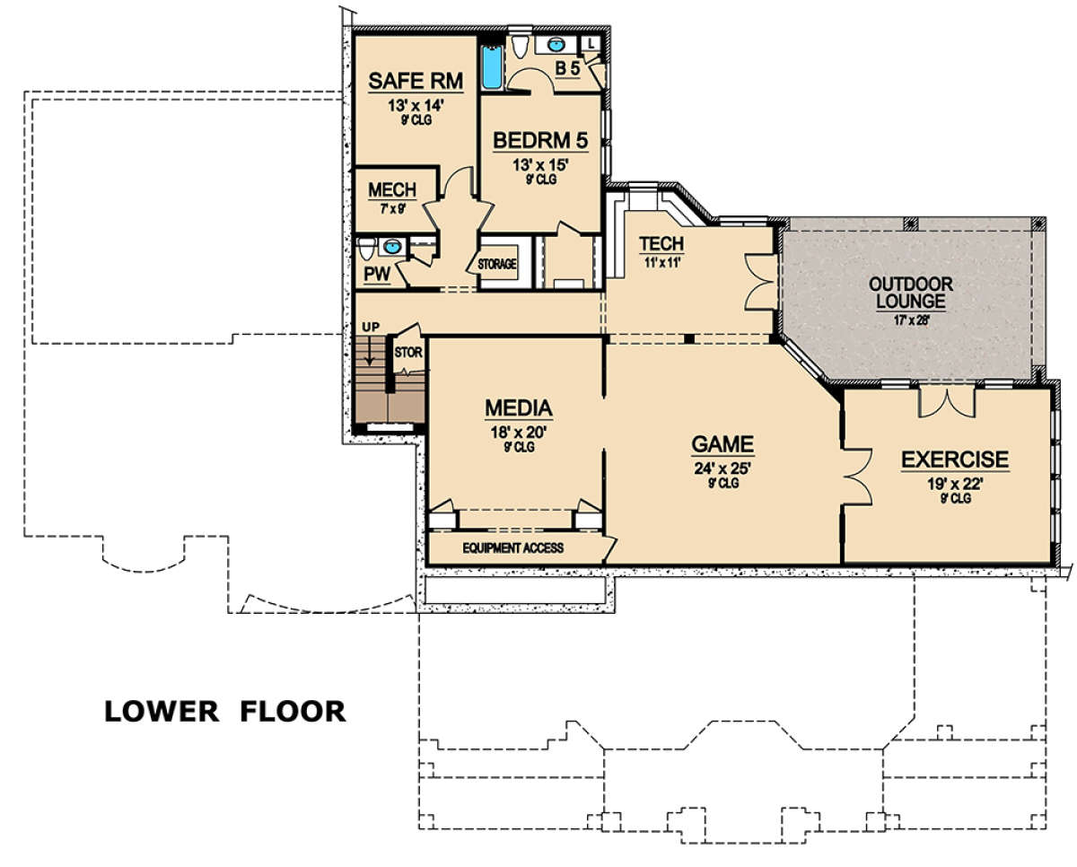 Basement Level for House Plan #5445-00312