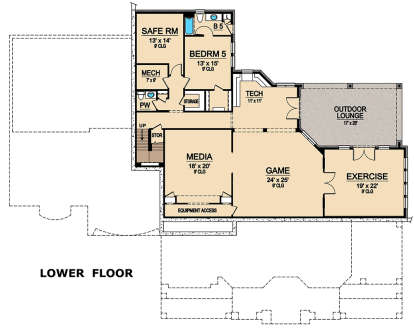 Basement Level for House Plan #5445-00312
