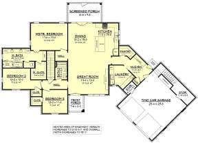 Main Floor Basement Stairs for House Plan #041-00172
