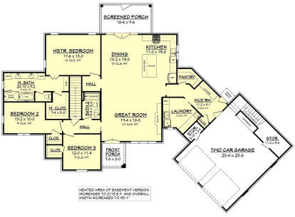 Main Floor Basement Stairs for House Plan #041-00172