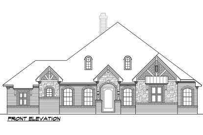 European House Plan #5445-00313 Elevation Photo