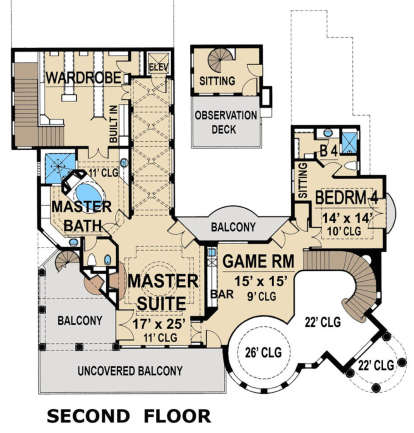 Second floor for House Plan #5445-00314