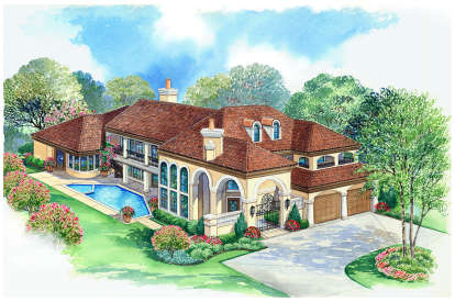 House Plan House Plan #19149 Front Rendering color