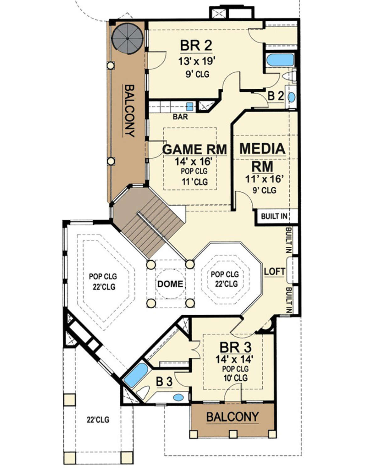 Second floor for House Plan #5445-00316