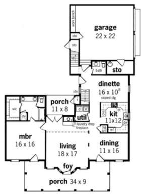 Floorplan 1 for House Plan #048-00156