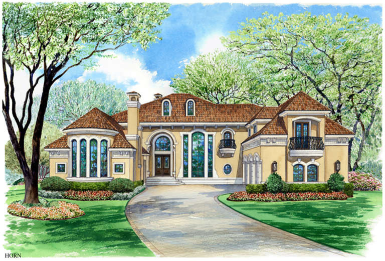 Mediterranean House Plan #5445-00317 Elevation Photo
