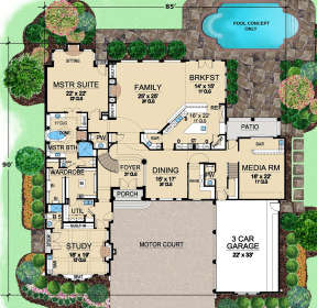 First floor for House Plan #5445-00317
