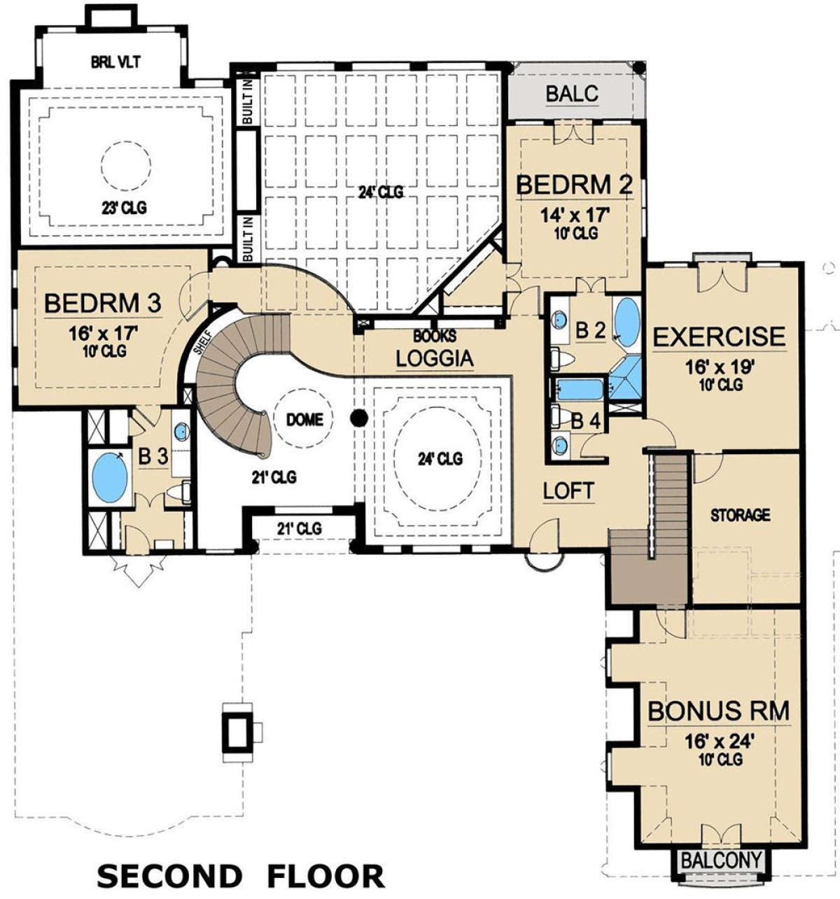 Second floor for House Plan #5445-00317