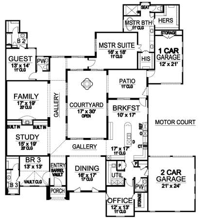 First Floor for House Plan #5445-00318