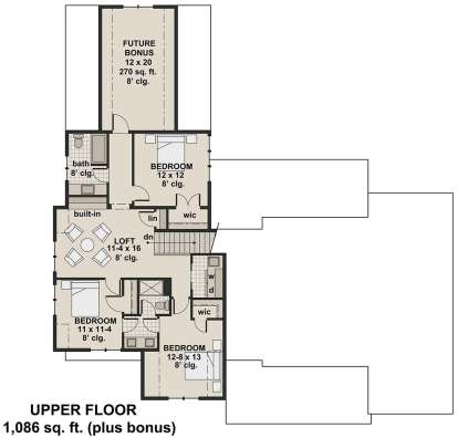 Second Floor for House Plan #098-00302