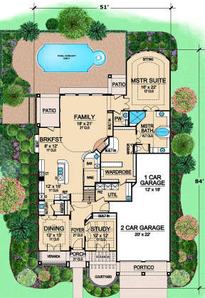 First floor for House Plan #5445-00319