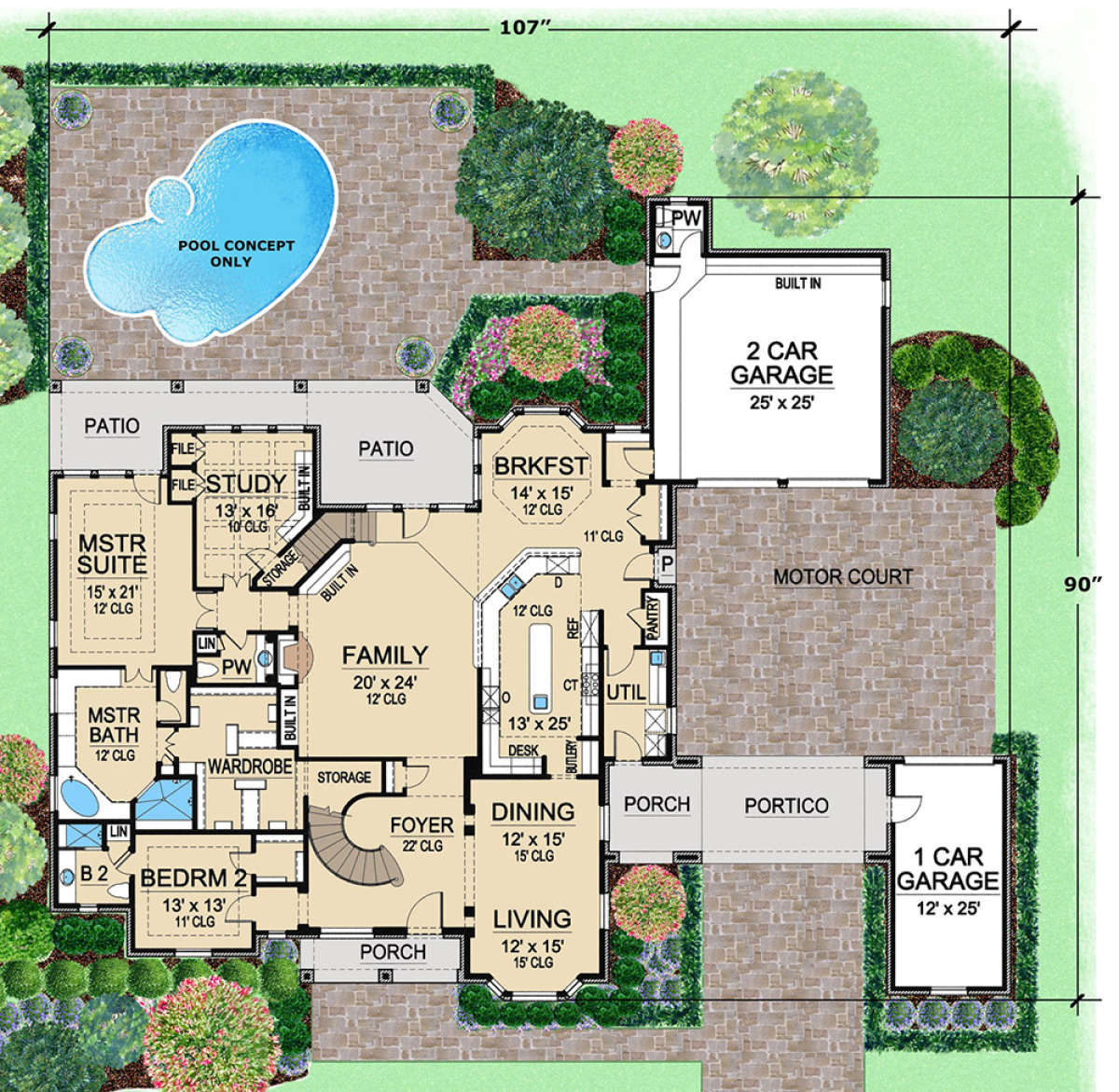 First floor for House Plan #5445-00320