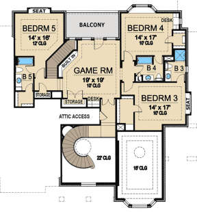 Second floor for House Plan #5445-00320