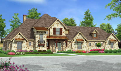 European House Plan #5445-00321 Elevation Photo