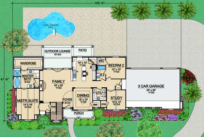 First floor for House Plan #5445-00321
