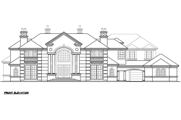 European House Plan #5445-00322 Elevation Photo