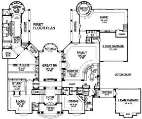 First floor for House Plan #5445-00322