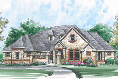 European House Plan #5445-00323 Elevation Photo