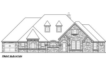 European House Plan #5445-00323 Elevation Photo