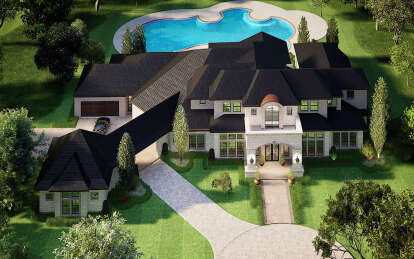 European House Plan #5445-00325 Elevation Photo