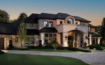 European House Plan #5445-00325 Elevation Photo