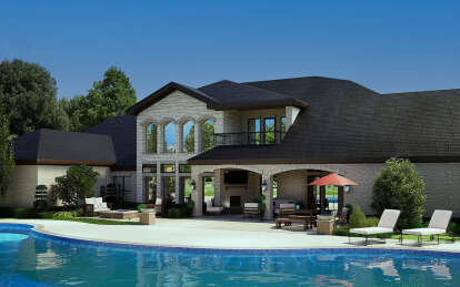 European House Plan #5445-00325 Elevation Photo
