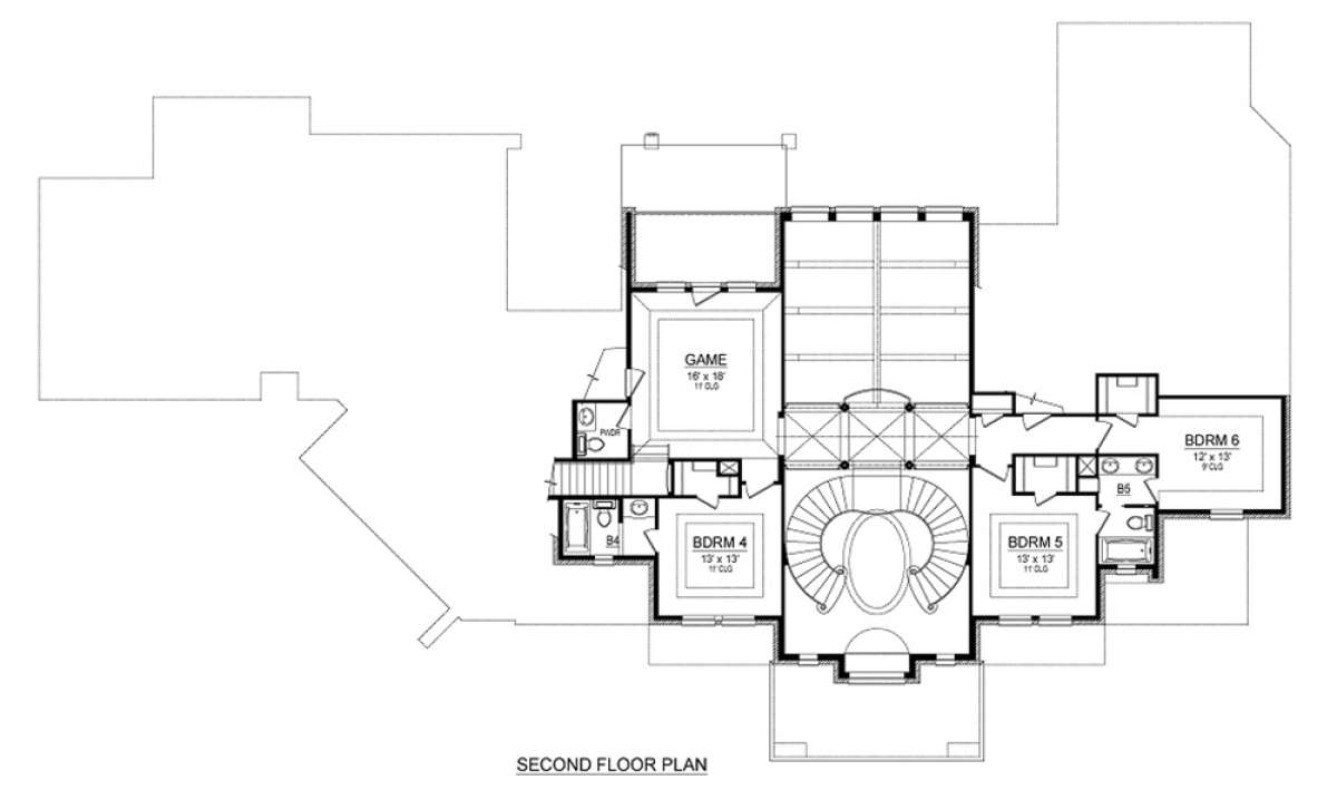 Second floor for House Plan #5445-00325
