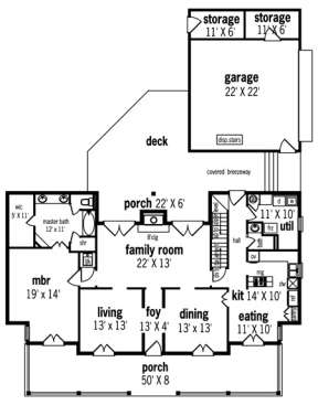 Floorplan 1 for House Plan #048-00160