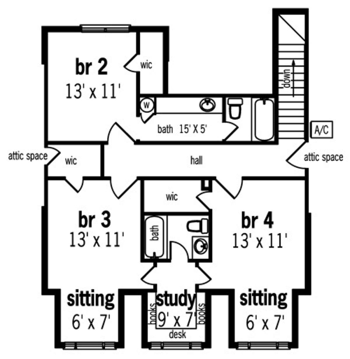 Floorplan 2 for House Plan #048-00160