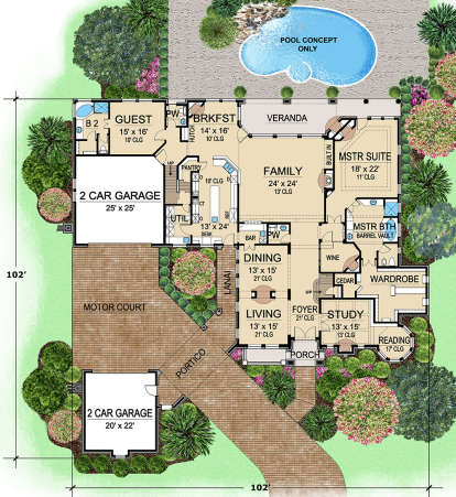 First floor for House Plan #5445-00326