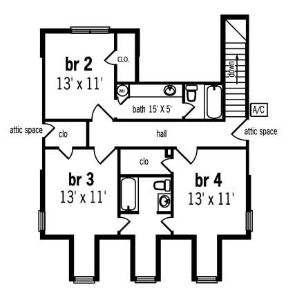 Second Floor for House Plan #048-00161