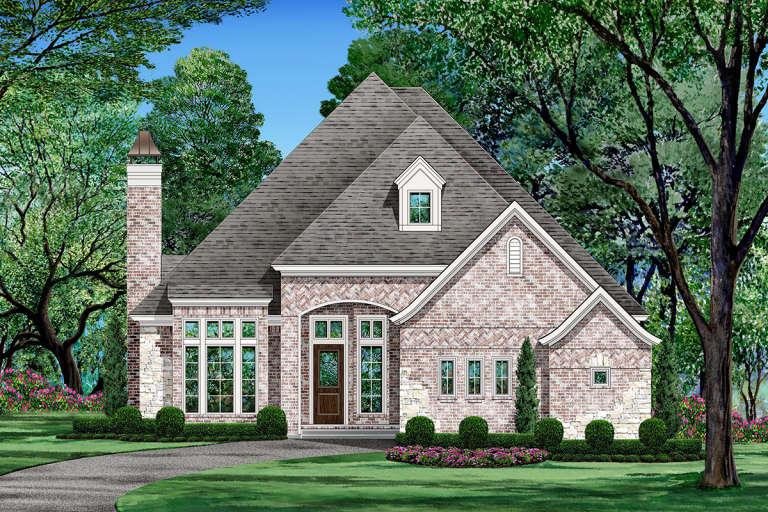 European House Plan #5445-00328 Elevation Photo