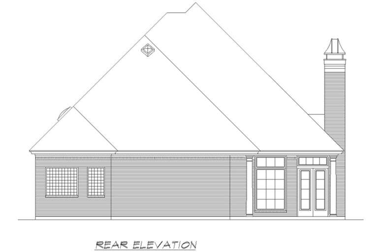 European House Plan #5445-00328 Elevation Photo
