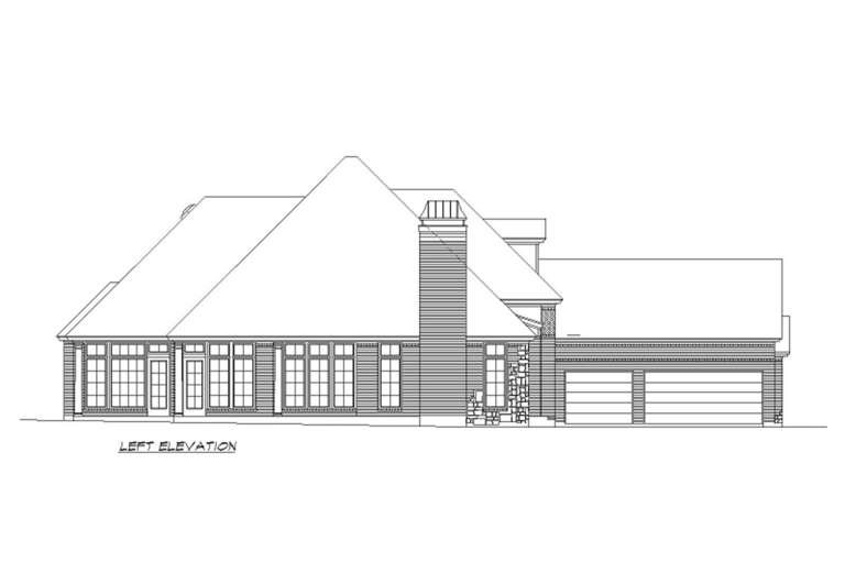 European House Plan #5445-00328 Elevation Photo