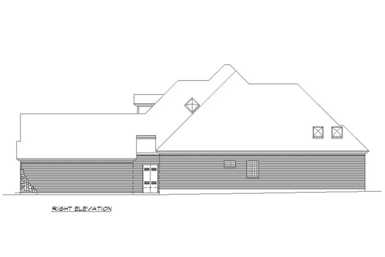 European House Plan #5445-00328 Elevation Photo