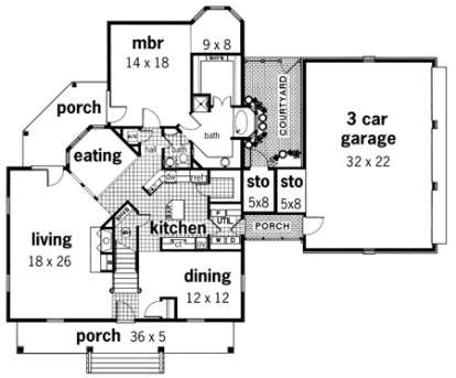 Floorplan 1 for House Plan #048-00163