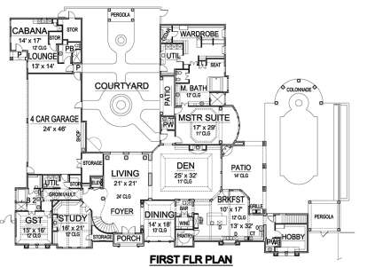 First floor for House Plan #5445-00331