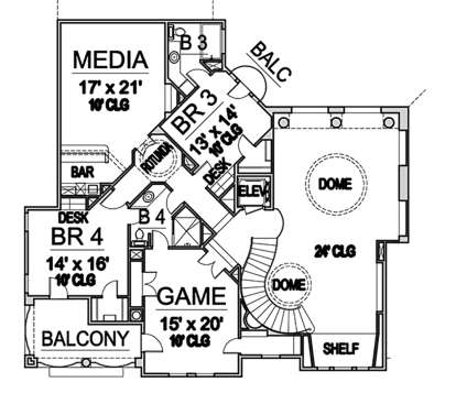 Second Floor for House Plan #5445-00331