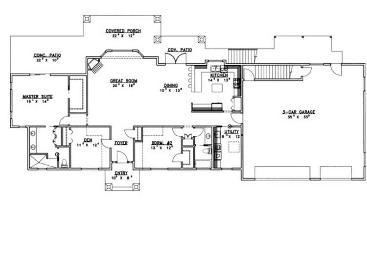 Main Floor for House Plan #039-00496