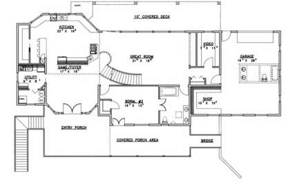 First Floor for House Plan #039-00498