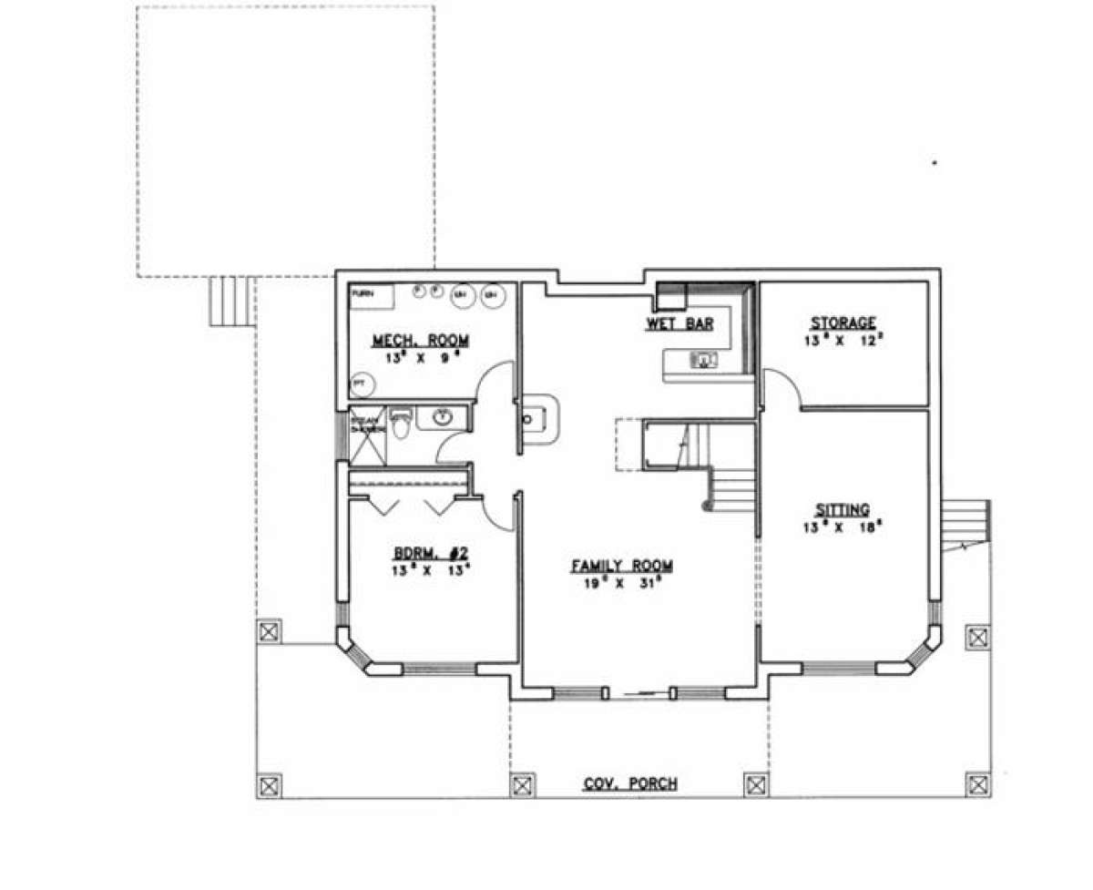 Basement Floor for House Plan #039-00499
