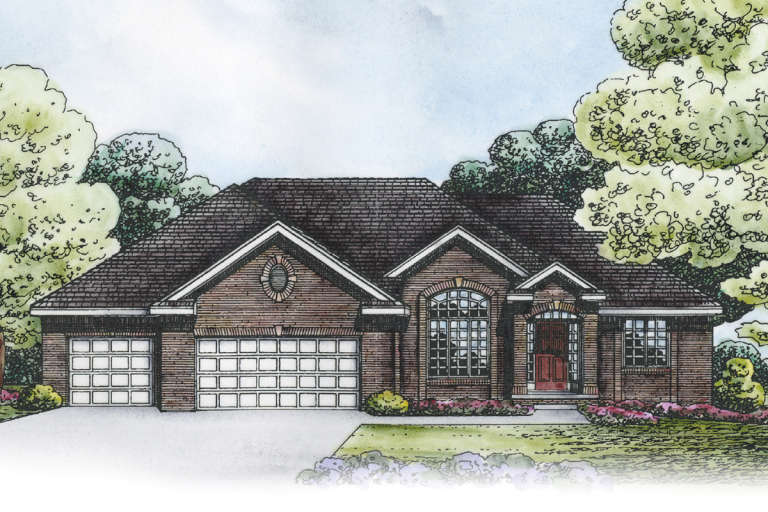 Ranch House Plan #402-01519 Elevation Photo